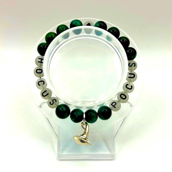 Handmade GLOW-IN-THE-DARK Hocus Pocus Charm Bracelet with Natural Tiger Eye! - Picture 4 of 4